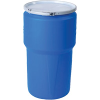 Baril emboîtable en poly&eacute;thyl&egrave;ne, 14 gal. US (11,7 gal. imp.), Dessus ouvert, Bleu SPOC Demo