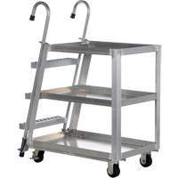 Stockpicker Truck, Aluminum, 21-7/8" W x 40" D, 3 Shelves, 660 lbs. Capacity SPOC Demo