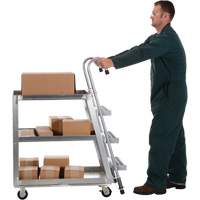 Stockpicker Truck, Aluminum, 21-7/8" W x 40" D, 3 Shelves, 660 lbs. Capacity SPOC Demo