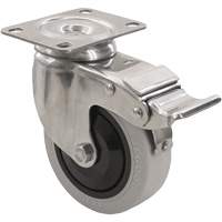 2309 Caster with Double Locking Brake, Swivel with Brake, 5" (127 mm), Envirothane Grey, 350 lbs. (158.8 kg.) SPOC Demo