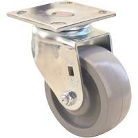 Max9 Directional & Wheel iLock Caster, Swivel with Brake, 6" (152.4 mm), Envirothane Grey-WOW, 1100 lbs. (498.95 kg.) SPOC Demo