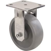 Max9 Caster, Rigid with Brake, 6" (152.4 mm), Envirothane Grey-WOW, 1100 lbs. (498.95 kg.) SPOC Demo