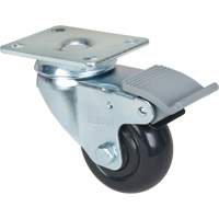 Caster, Swivel with Brake, 3" (76.2 mm), Polyolefin, 250 lbs. (113.4 kg) SPOC Demo