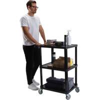 Utility Cart with Flat Shelf, 3 Tiers, 18-1/8" x 37-3/8" x 27-3/4", 330 lbs. Capacity SPOC Demo