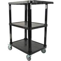 Utility Cart with Flat Shelf, 3 Tiers, 18-1/8" x 37-3/8" x 27-3/4", 330 lbs. Capacity SPOC Demo