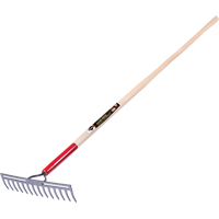 Pro Double Back Level Rake, Ashwood Handle, 13-3/4" W, Tempered Steel Blade, 14 Tines SPOC Demo