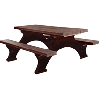 Tables de pique-nique en plastique recycl&eacute;, 8' lo x 61-1/2" la, Brun SPOC Demo