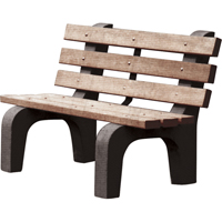 Bancs de parc, Plastique recycl&eacute;, 72" lo x 25" la x 31" h, Brun SPOC Demo
