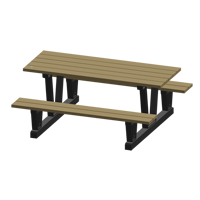 Tables de pique-nique d'ext&eacute;rieur en plastique recycl&eacute;, 72" lo x 60-5/16" la, Sable SPOC Demo