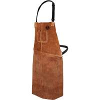 Leather Welding Apron, Bib, 36" L, Brown SPOC Demo