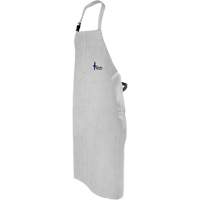 Leather Welding Apron, Bib, 52" L, Pearl Grey SPOC Demo