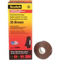 Ruban isolant en vinyle pour codification par couleur Scotch, 19 mm (3/4") la x 20 m (66') lo, 7 mils, Brun SPOC Demo