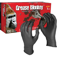 Gants jetables Grease Monkey, Grand, Nitrile, 5 mils, Sans poudre, Noir SPOC Demo