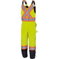 5041BB Waterproof Quilted Bib Pants, Polyester, Large, High Visibility Lime-Yellow SPOC Demo
