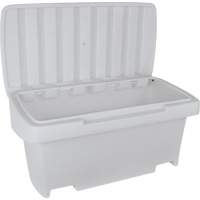 Heavy-Duty Outdoor Salt and Sand Storage Container, 24" x 48" x 24", 10 cu. Ft., Grey SPOC Demo