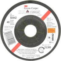 Green Corps Flexible Grinding Wheel, 4-1/2" x 1/8", 7/8" Arbor, Ceramic, Type 27 SPOC Demo