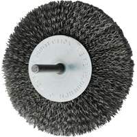 Brosses mont&eacute;es &agrave; fils cr&ecirc;p&eacute;s circulaires, 4", Fils 0,008", Tige 1/4" SPOC Demo