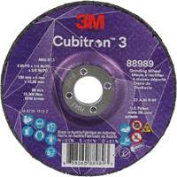 Cubitron 3 Depressed Centre Grinding Wheel, 4" x 1/4", 5/8" Arbor, Ceramic, Type T27 SPOC Demo