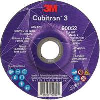 Cubitron 3 Cut-Off Wheel, 5" x 0.04", 7/8" Arbor, Type 27, Ceramic, 60 RPM SPOC Demo