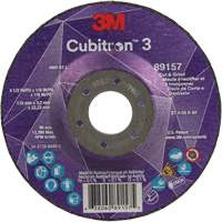 Cubitron 3 Cut and Grind Wheel, 4-1/2" x 1/8", 7/8" Arbor, Type 27, 36 Grit, Ceramic SPOC Demo