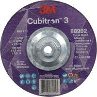 Cubitron 3 Cut and Grind Wheel, 7" x 1/8", 5/8"-11 Arbor, Type 27, 36 Grit, Ceramic SPOC Demo