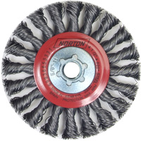 Full Cable Twist Wire Wheel, 4" Dia., 0.02" Fill, 5/8"-11 Arbor, Steel SPOC Demo