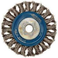 Full Cable Twist Wire Wheel, 5" Dia., 0.02" Fill, 5/8"-11 Arbor, Stainless Steel SPOC Demo