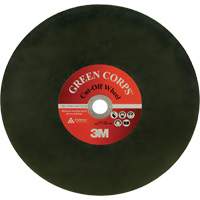 Green Corps Cut Off Wheel, 13-9/10" x 0.118", 1" Arbor, Ceramic, 20000 RPM SPOC Demo