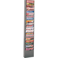 Literature Storage Racks, Stationary, 20 Slots, Steel, 13-1/8" W x 4-1/8" D x 58-1/2" H SPOC Demo