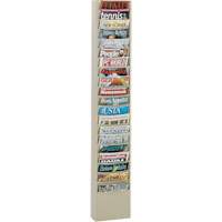 Literature Rack, Wall Mount, 20 Slots, Steel, 9-3/4" W x 4-1/8" D x 58" H SPOC Demo