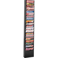Literature Storage Racks, Stationary, 20 Slots, Steel, 13-1/8" W x 4-1/8" D x 58 1/2" H SPOC Demo