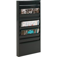Literature Storage Racks, Stationary, 10 Slots, Steel, 13-1/8" W x 2" D x 26-1/4" H SPOC Demo