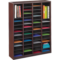 Casier &agrave; compartiments E-Z Stor pour documentation, Stationnaire, 60 fentes, Bois, 40" la x 3/4" p x 52-1/4" h SPOC Demo
