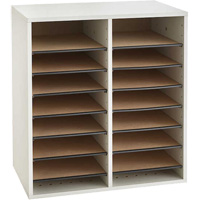 Casier &agrave; compartiments r&eacute;glable pour documentation, Stationnaire, 16 fentes, Bois, 19-1/2" la x 11-3/4" p x 21" h SPOC Demo