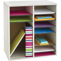 Casier &agrave; compartiments r&eacute;glable pour documentation, Stationnaire, 16 fentes, Bois, 19-1/2" la x 11-3/4" p x 21" h SPOC Demo