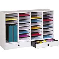 Casier &agrave; compartiments r&eacute;glable pour documentation, Stationnaire, 34 fentes, Bois, 39-1/4" la x 11-3/4" p x 25-1/4" h SPOC Demo