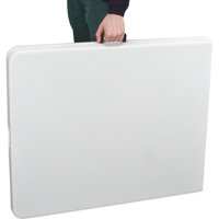 Fold-in-Half Table, Rectangular, 72" L x 30" W, Polyethylene, White SPOC Demo
