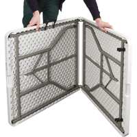 Fold-in-Half Table, Rectangular, 72" L x 30" W, Polyethylene, White SPOC Demo