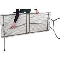 Fold-in-Half Table, Rectangular, 72" L x 30" W, Polyethylene, White SPOC Demo