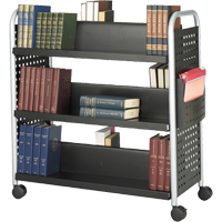 Chariots pour livres Scoot, 200 lb Capacit&eacute;, Noir, 17-3/4" p x 41-1/4" la x 41-1/4" h, Acier SPOC Demo
