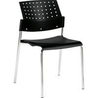Armless Stacking Chair, Plastic, 33" High, 300 lbs. Capacity, Black SPOC Demo