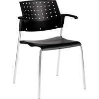 Stacking Chairs, Plastic, 33" High, 300 lbs. Capacity, Black SPOC Demo