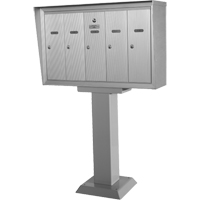 Single Deck Mailboxes, Pedestal -Mounted, 16" x 5-1/2", 7 Doors, Aluminum SPOC Demo