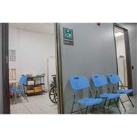 Folding Chair, Polyethylene, Blue, 350 lbs. Weight Capacity SPOC Demo
