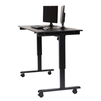 Bureau ajustable pour travail debout, , 45-1/4" h x 29-1/2" p, Noir SPOC Demo