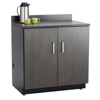Modular Base Cabinet, Melamine, 2 Shelves, 39" H x 36" W x 25" D, Asian Night/Black SPOC Demo