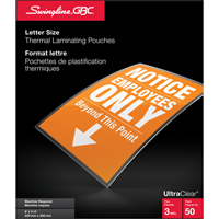 Pochettes lamin&eacute;es pour lettres Swingline UltraClear SPOC Demo