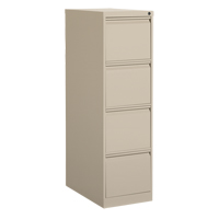Vertical Filing Cabinet, Steel, 4 Drawers, 15-1/7" W x 25" D x 52" H, Beige SPOC Demo