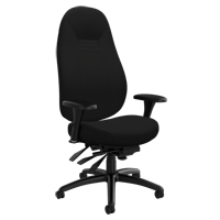 Chaise confortable &agrave; dos &eacute;lev&eacute;, Polyester, Noir, Capacit&eacute; 300 lb SPOC Demo