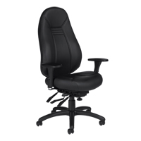 Chaise confortable &agrave; dos &eacute;lev&eacute;, Cuir, Noir, Capacit&eacute; 300 lb SPOC Demo